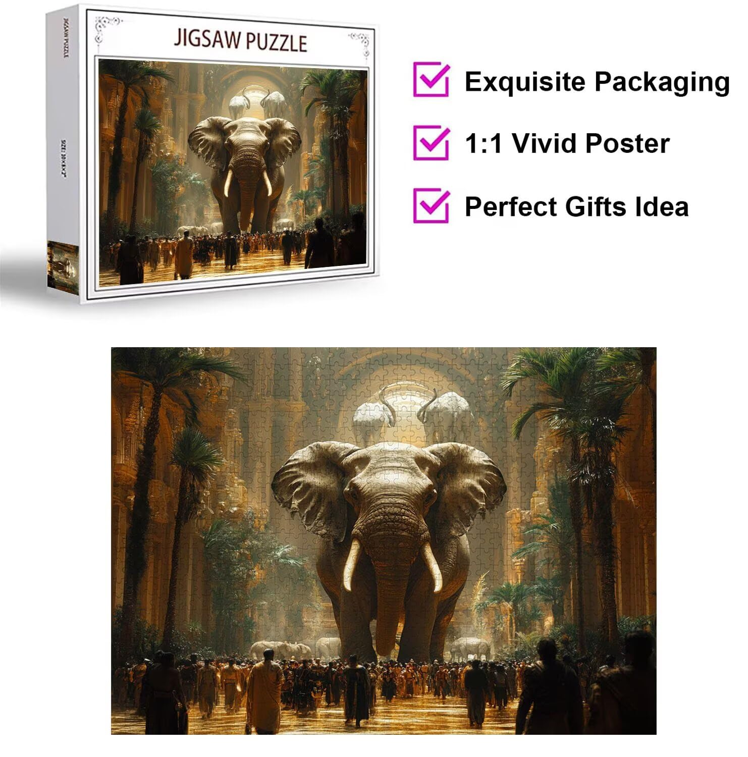 Puzzle 6000 Pezzi Elefanti Puzzle Classici per Gioco Familiare, n-89 | Impossibile Puzzles, Intrattenimento Creativo, Rilassamento Intelligence, Regalo per Amore e Amico, Decorazioni Casa, Animali