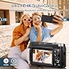 Digital Camera 4 K 16X Autofocus Digital Zoom Camera 48MP 3 Inch 180° Foldable LCD Screen HD Compact Vlog Camera with Charging Station 2 Batteries 32GB Card Suitable for Beginners Children