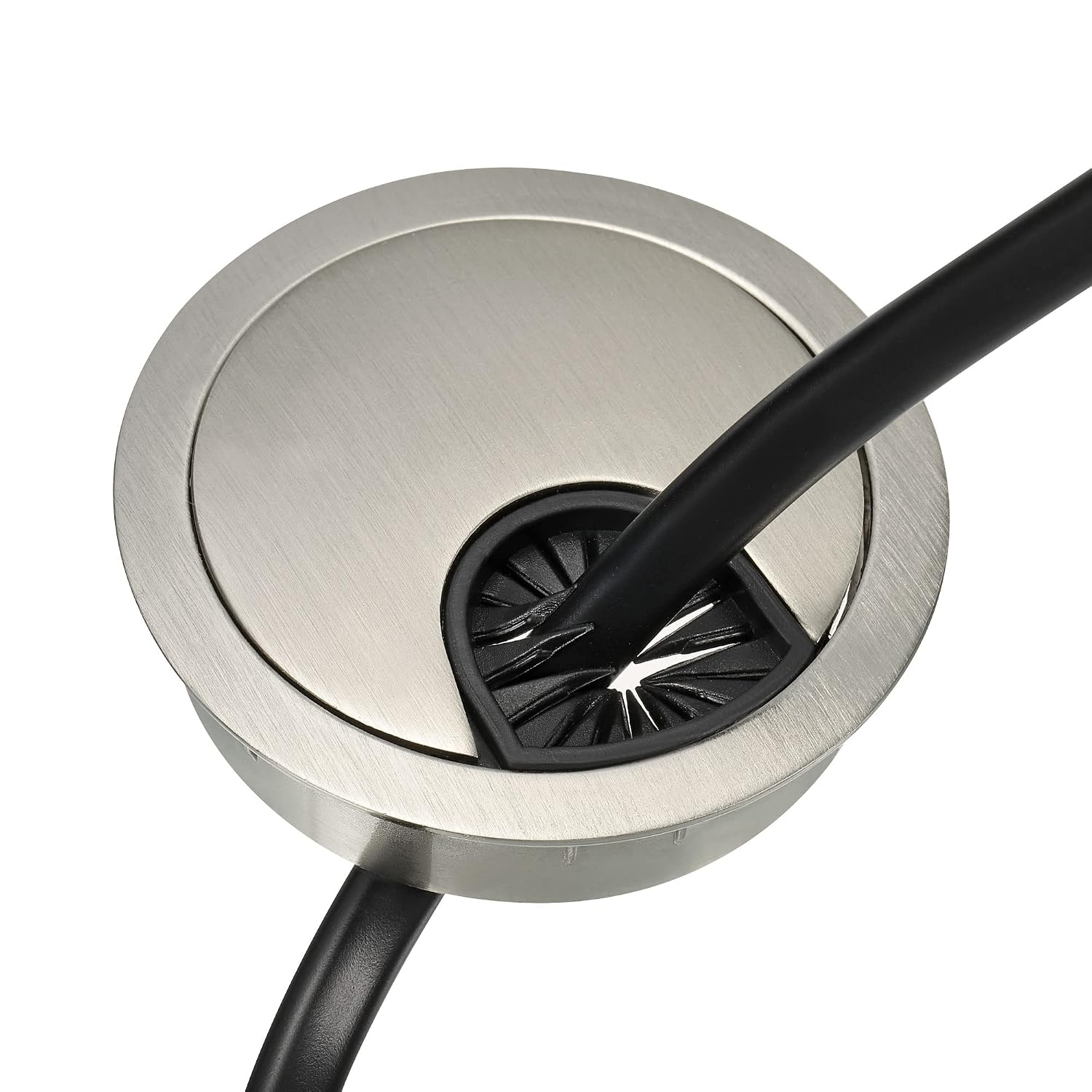 YOKIVE 4Pcs Desk Cable Hole Cover, Zinc Alloy Cord Wire Raceway Great for Office, Home, Daily Use (50mm, Silver)