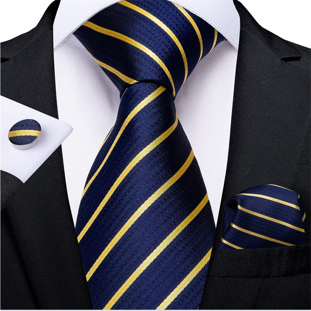 Corbata de seda para hombre, pañuelo informal, gemelos, traje, fiesta de negocios, corbata de boda para hombre