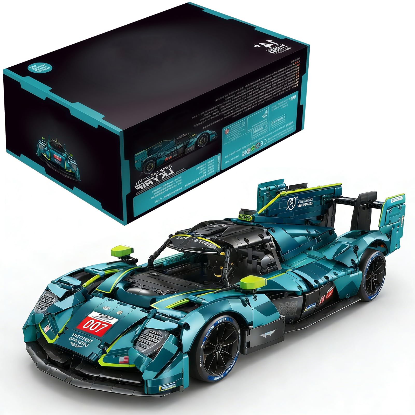 AMR-LMH Hybrid Hypercar Model Car Kits, Building Set for Adults, Age 14+, 1:8 Scale Collectible Racing Car with V12 Piston Engine, Great Gift for Birthdays, Home Décor, (3069 PCS, A-Y18083)