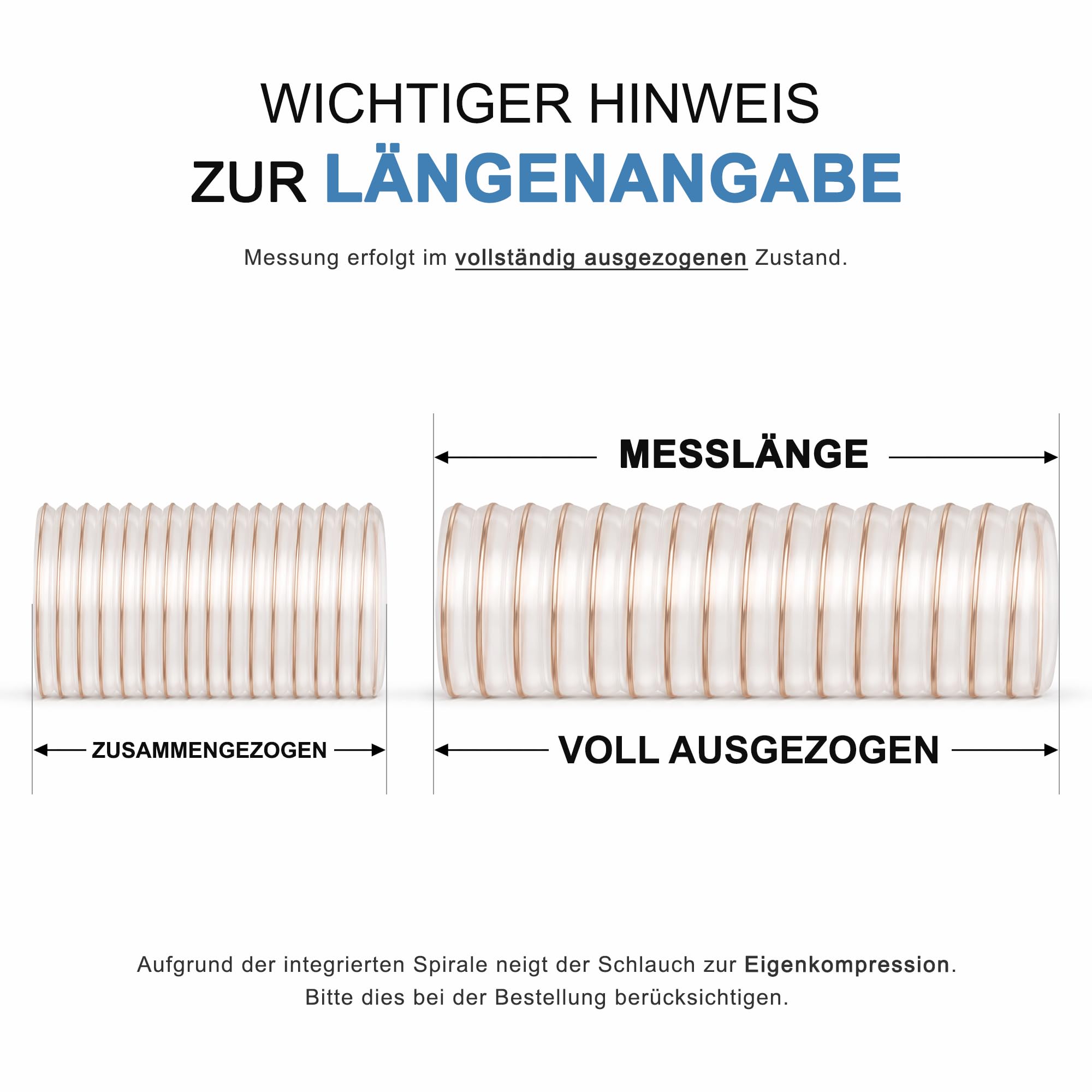 AWM Absaugschlauch Ø 100 mm transparent 0,4 mm Absauganlage Spiralschlauch schwer entflammbar Flexschlauch (5 Meter)