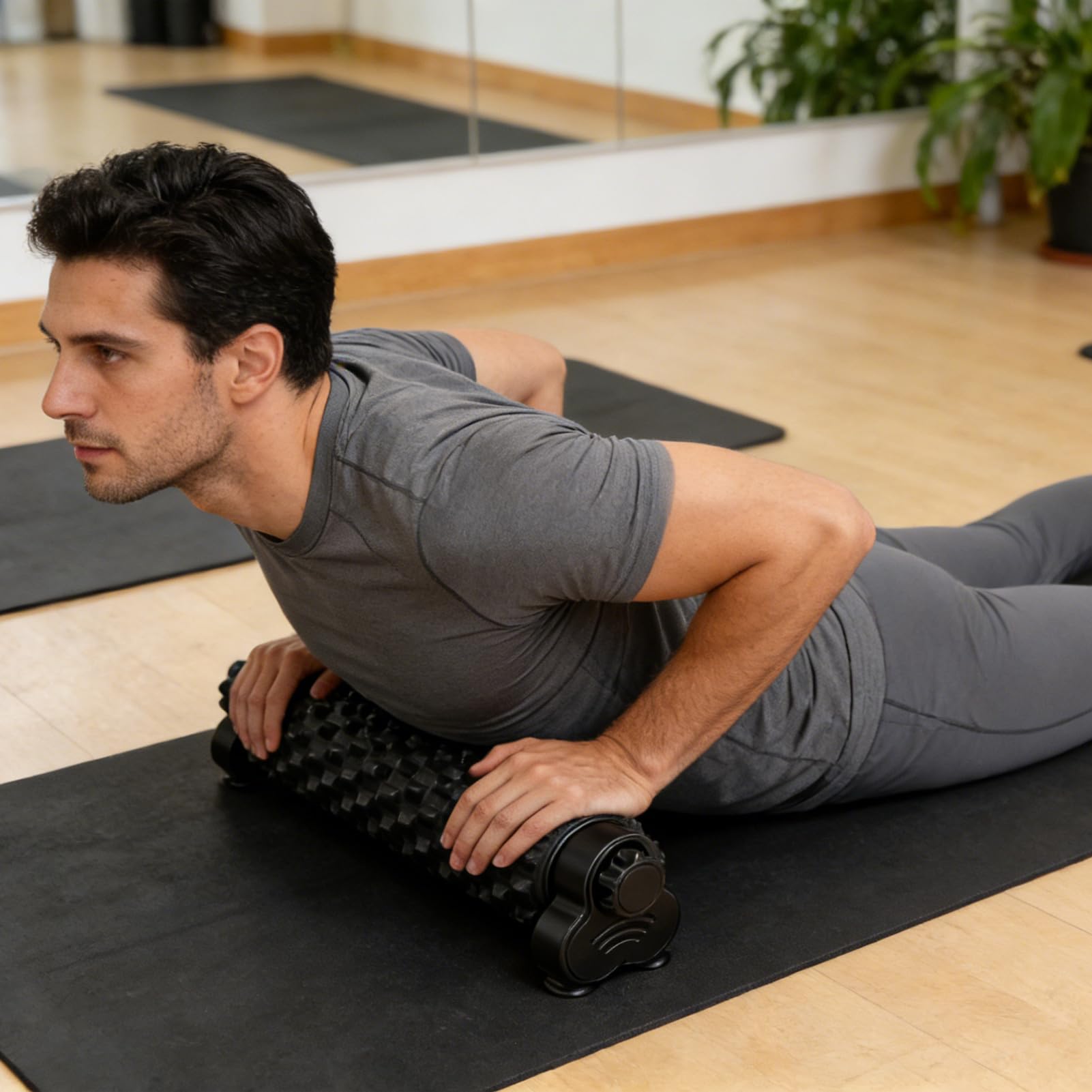 Rullo in Schiuma per Massaggio Stretching Profondo per la Schiena con | Rullo in Schiuma per il Corpo con Supporto per Casa, Palestra, Studio Pilates, Fitness, Allenamento e Recupero Post-Sportivo