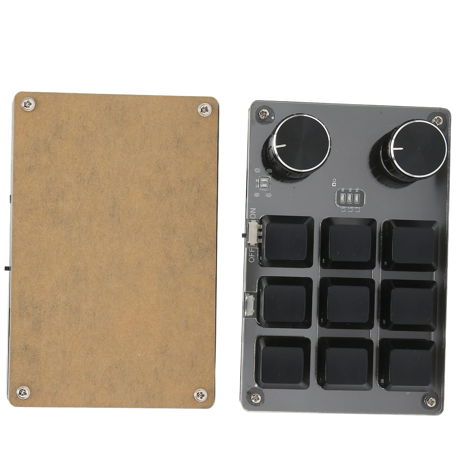 Mechanisches 9 Tasten Makro Pad mit Doppelknöpfen, USB Bluetooth Dual Modus | Programmierbare Gaming Tastatur für OSU DIY Custom Keyboard mit Acrylgehäuse 200mAh