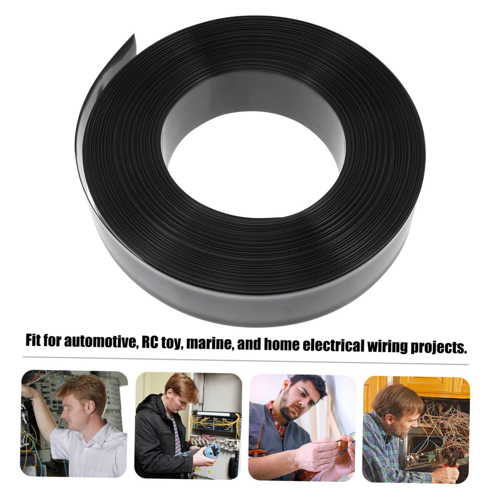 MAGICLULU Guaina Termorestringente Industriale PVC Nero per Isolamento Sigillatura e Protezione Cavi Elettrici Tubo Termorestringente Adesivo per Collegamenti Sicuri in Elettronica e