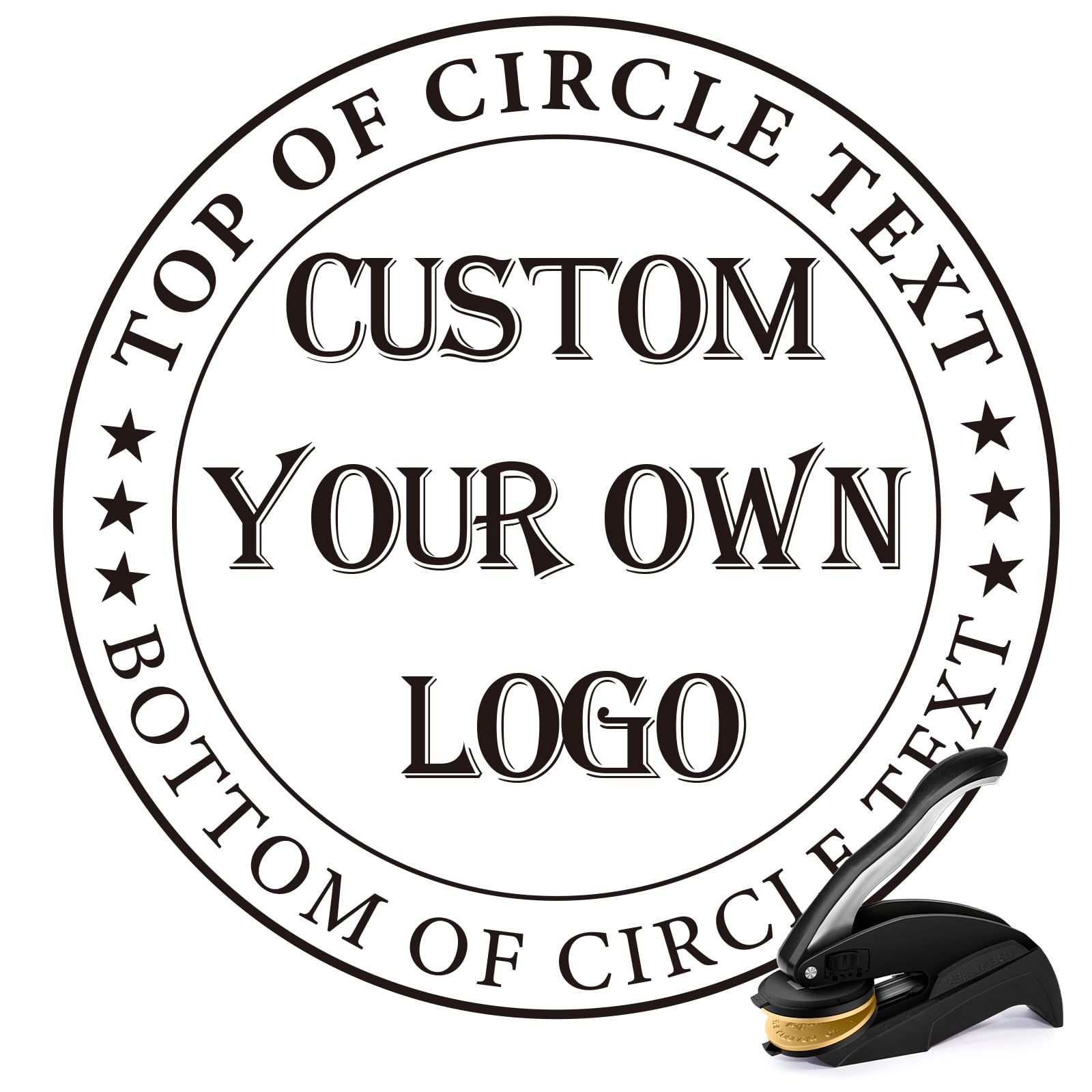 Custom Logo Embosser Stamp for Business - Personalized Book Seal Stamps with Your Own Design (Logo) — image 1