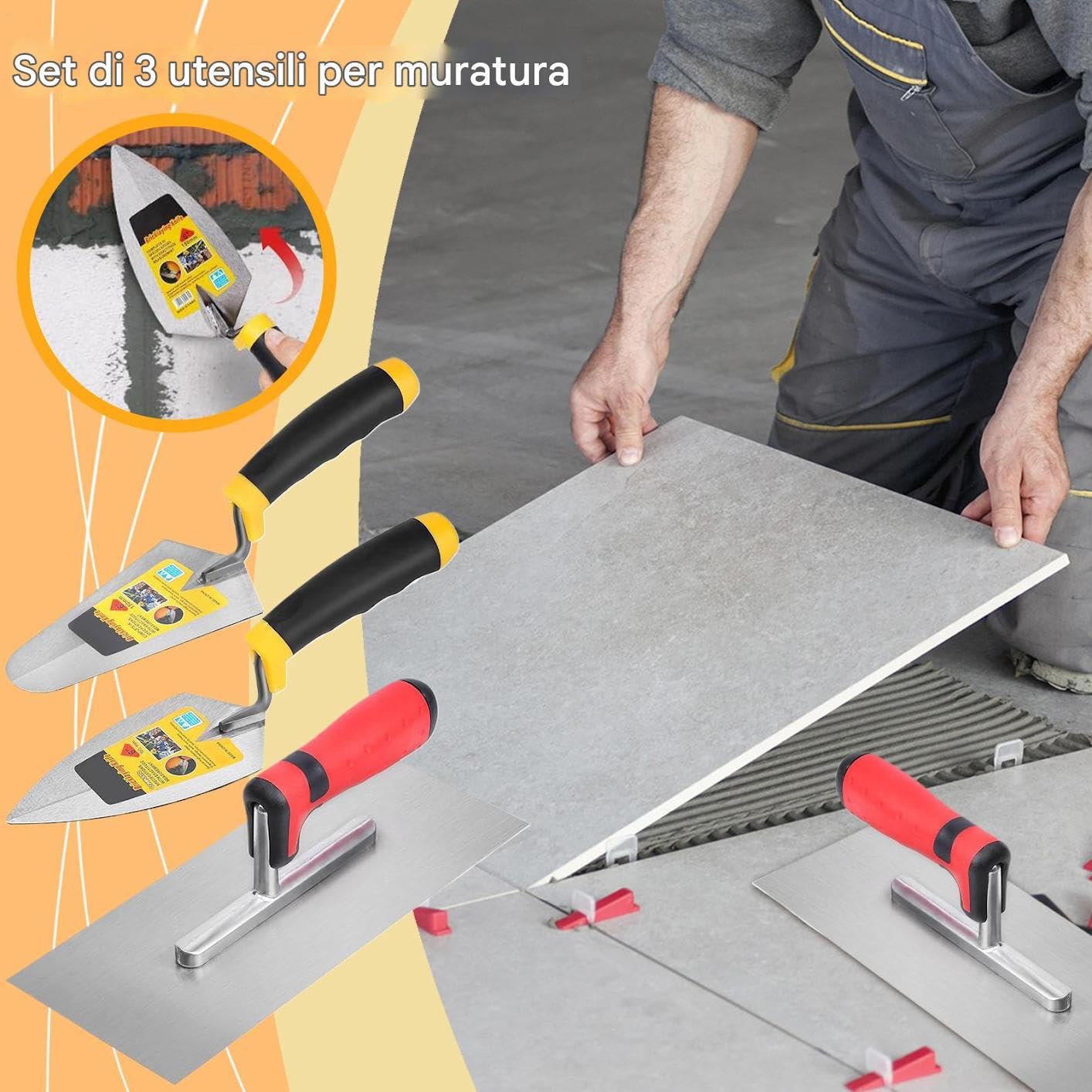 Truelle de maçon, fournitures pour lissage plat et outils de construction