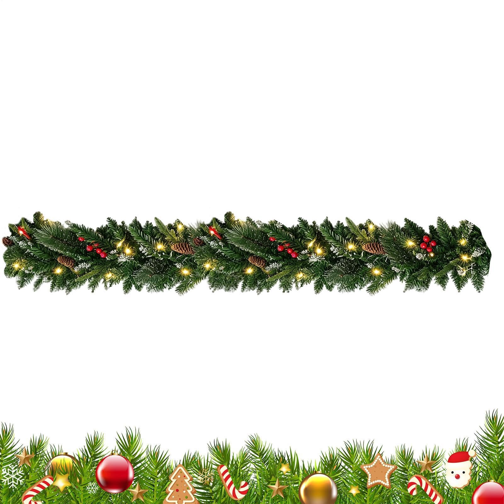 Ghirlanda di Natale Pre-Lit 6,5 ft Pino Artificiale Realistico Decorazione