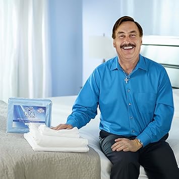 MyPillow Giza Dreams Bed Sheets, 100% Certified Giza Egyptian Cotton, Deep Pocket, Sateen Weave [Full, Lake Blue]