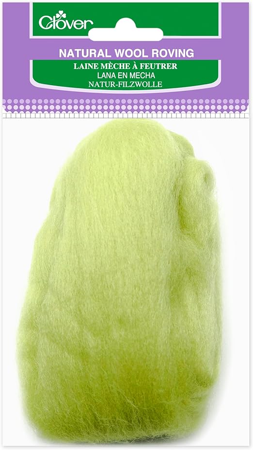 Clover Lime Green Natural Wool Roving .3oz