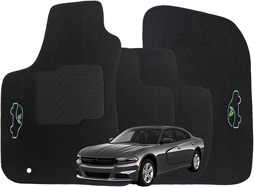 Miniatura 3 de ecoMats Alfombrillas para Dodge Charger RWD 2011 a 2023  Chrysler 300 RWD 2011 a 2023 con almohadilla antideslizante para el talón del conductor,