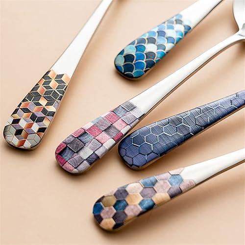 Miniatura 3 de Cucharas redondas de 2 piezas con mango de alivio personalizado, cuchara redonda de acero inoxidable 304 gruesa (color latón)