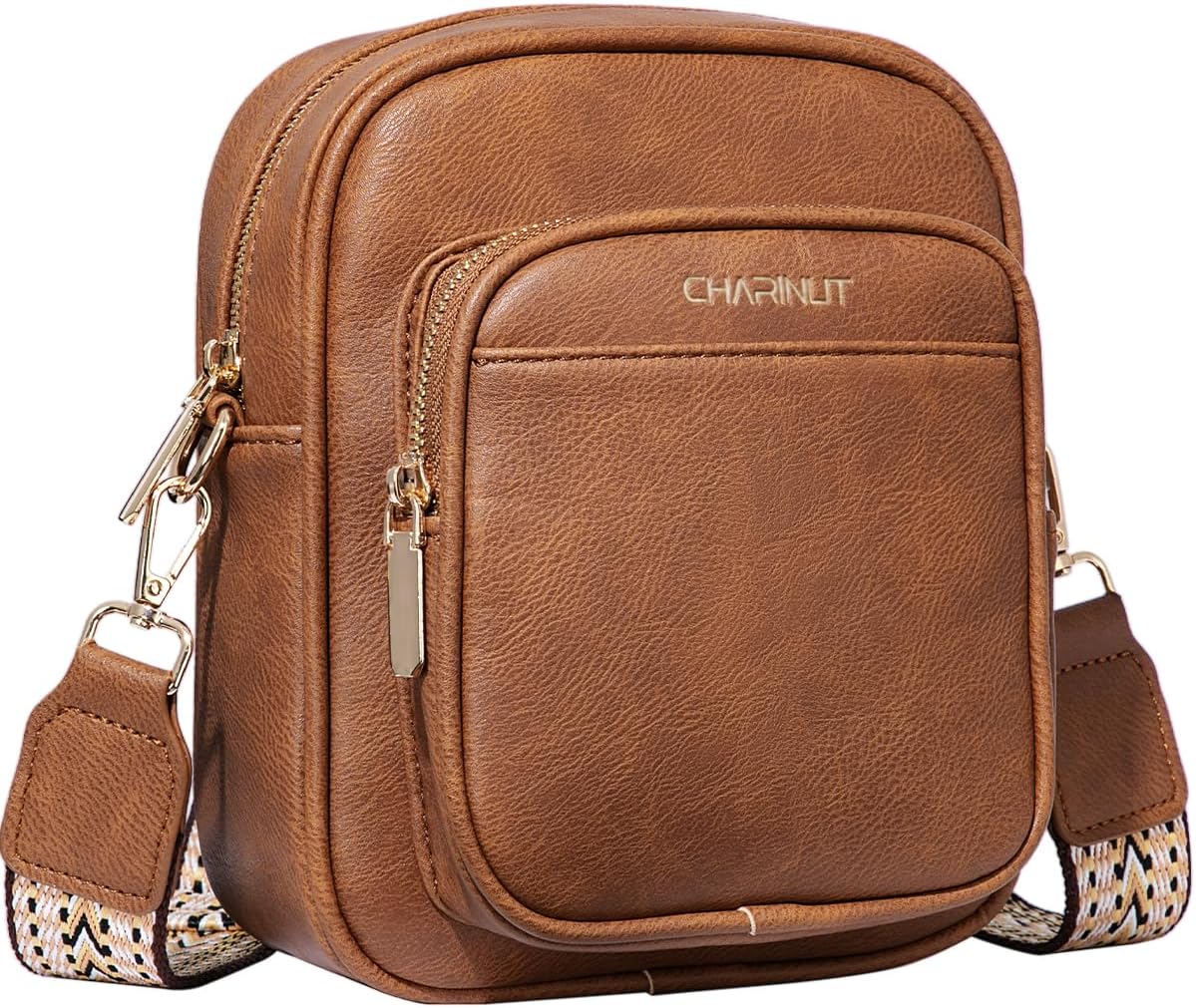 CHARINUT Crossbody Bags for Women,Vegan Leather Purses,Small Shoulder Handbags with Wide Adjustable Strap