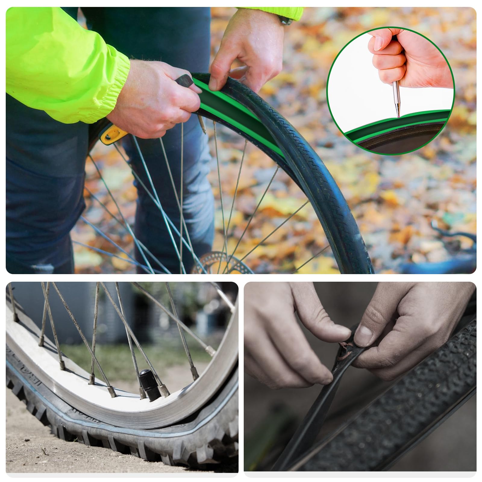 4 Doublure Pneu Vélo, Doublure De Pneu De Vélo, Liner Bande Anti Crevaison Cyclism, Lot De 4 Bandes De Protection Anti-Crevaison, Bande Anti Crevaison Longue Durée Pour Pneus De Vtt Et Vélo De Routev