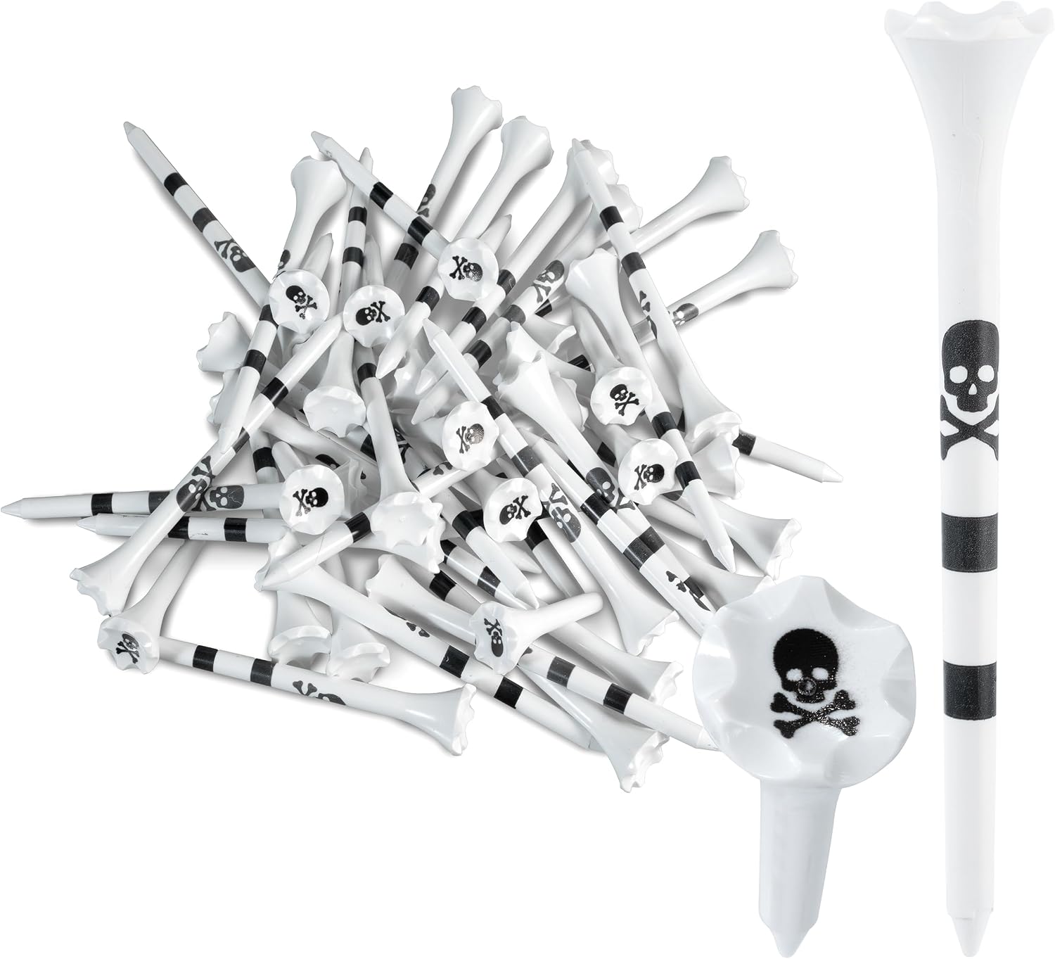 NorthPointe Golf Tees Plastic Combo Length Pack of 50 Includes (40 Count) 3 ¼” Plastic Golf Tees + (10 Count) 1½ Plastic ShortTees for Irons, Hybrids, Par Threes