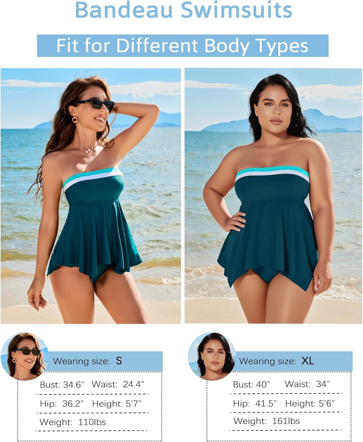 Jolefille Strapless Tankini Swimsuits for Women 2 Piece Tummy Control High Waisted Bathing Suits Flowy Modest Swim Suit 2026 - Image 6