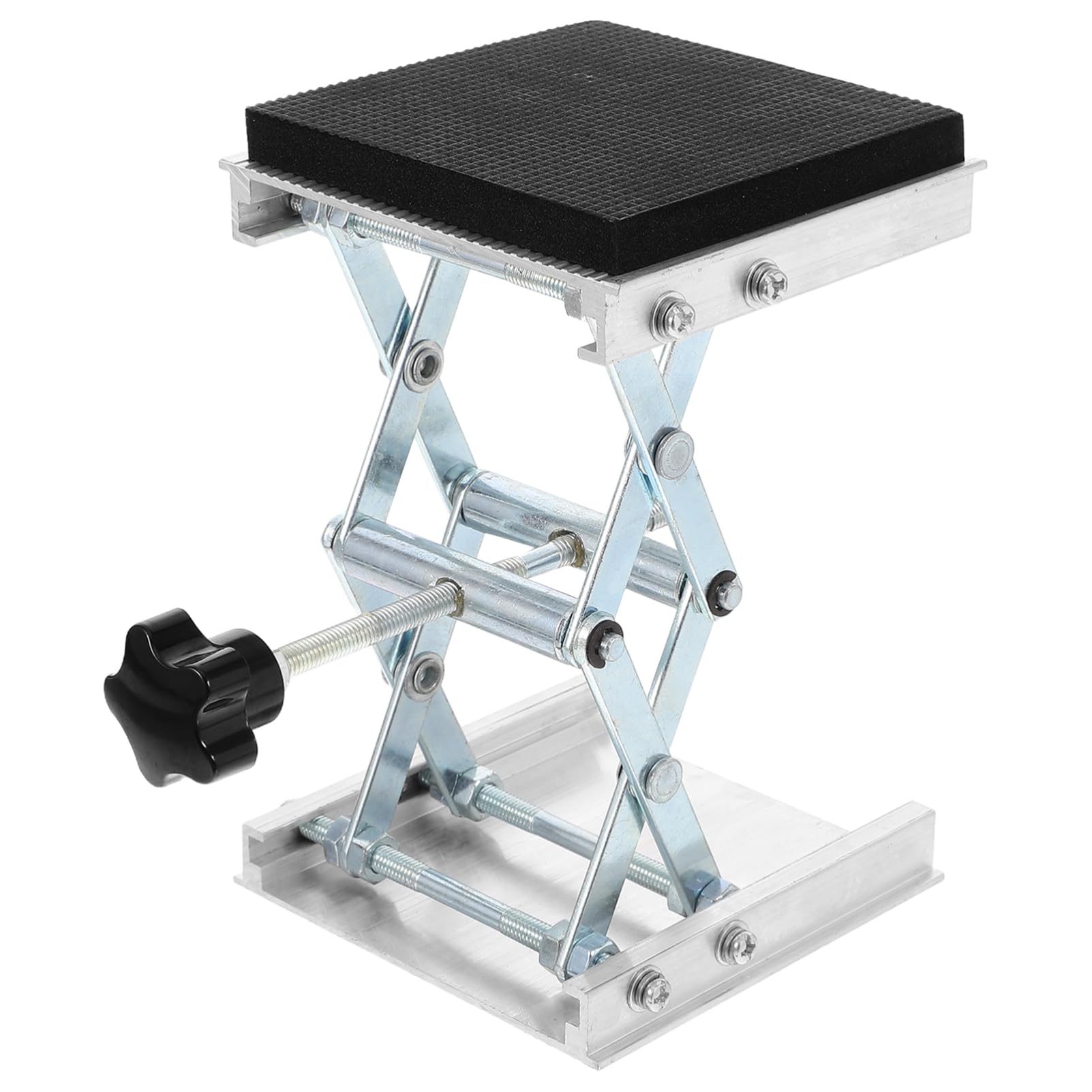 OKUMEYR 5kg Stainless Steel Lab Jack Lift Table Adjustable Scissor Platform for Laboratory Use Compact Design Height Range Supports up to Load