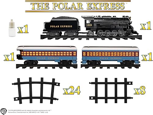 Miniatura 9 de Lionel Juego de tren de juguete Polar Express con Bluetooth, locomotora, vagones de tren y pista con sonidos auténticos de tren, luces y efectos de