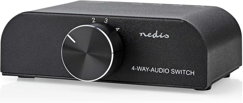 NEDIS Audio Switch 4 forráshoz RCA és Jack bemenettel, alumínium