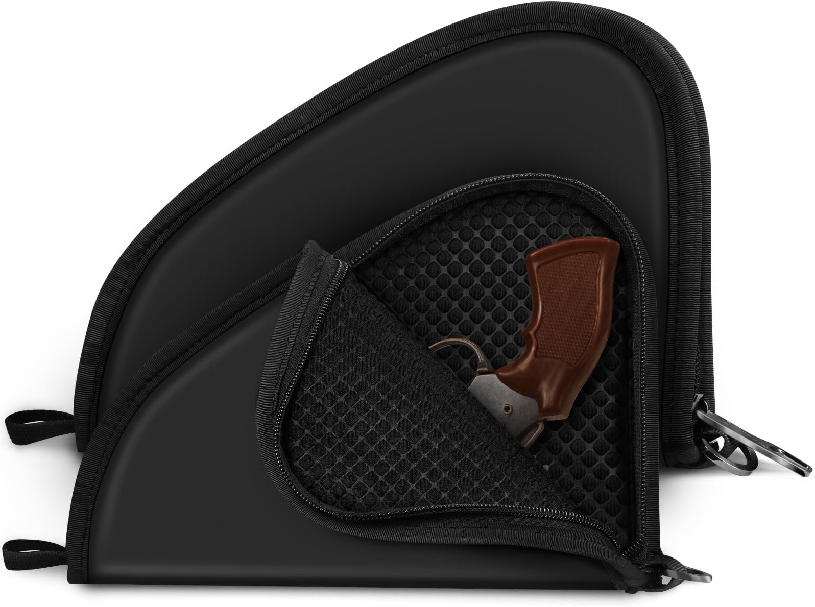 FINPAC Pistol Rug Case, Tactical Firearm Cover Soft Gun Storage Pouch with D-Ring & Padded Lining for Compact and Full-Size Handguns - [Only ONE Pistol Case] -Large/Black