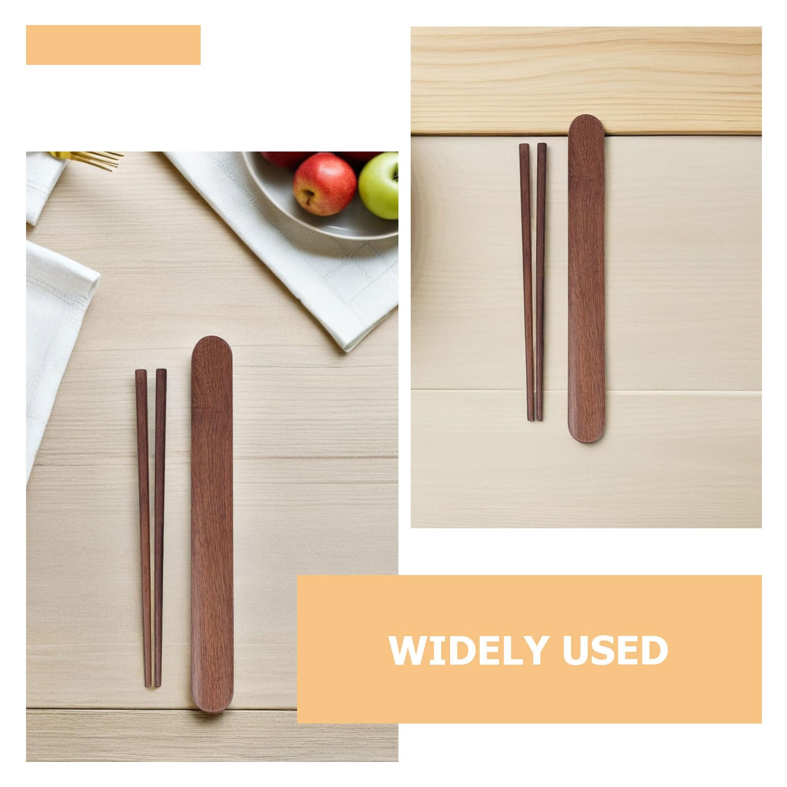 Bacchette Cinesi Riutilizzabili in Legno di Noce Nero, 2 Set