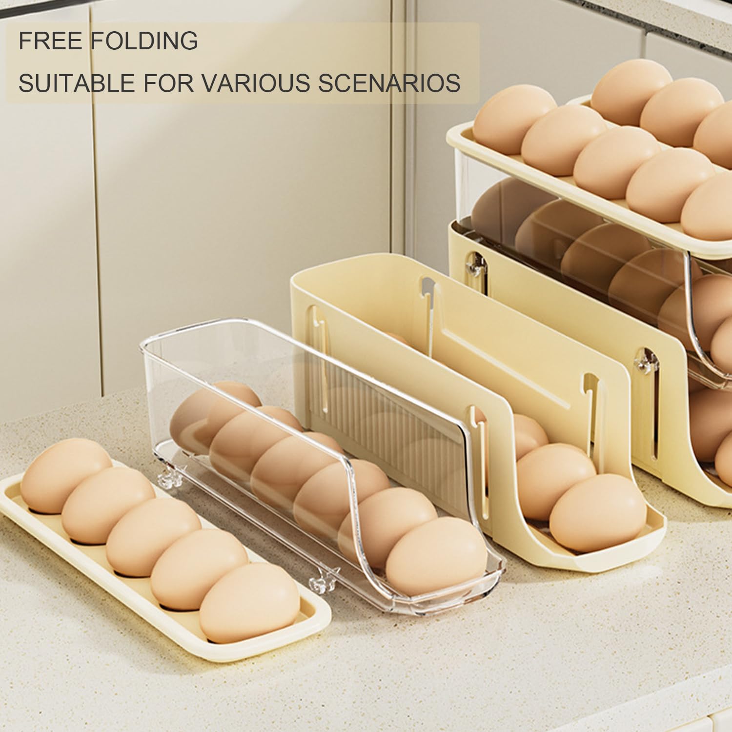 Porte-œufs Rotatif En Fil Métallique Noir - 19,5x19,5x36 Cm - Grande Capacité, Pour Comptoir De Cuisine Ou Café - 3