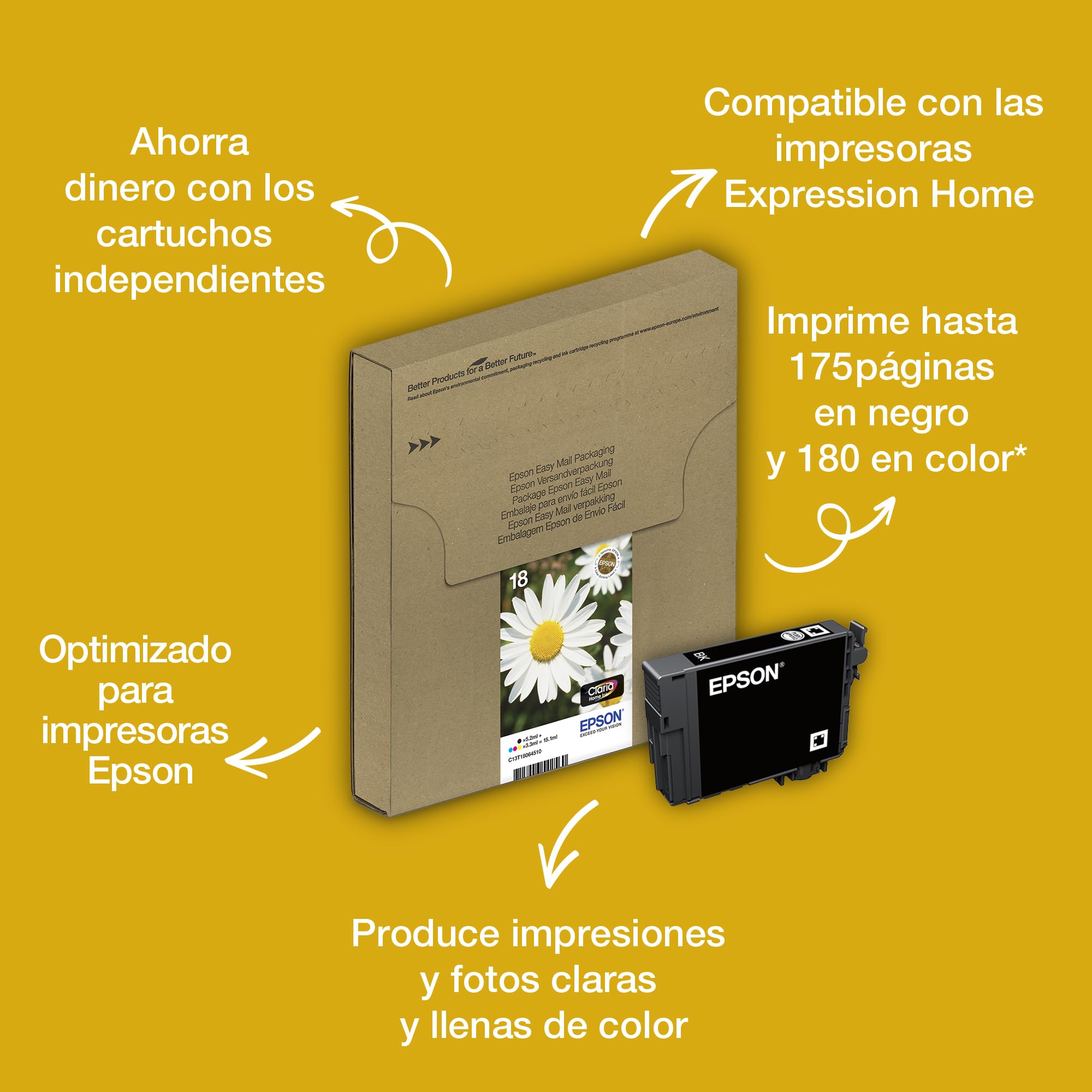 INK CARTRIDGE, T1801, 18, BLACK,ORIGINAL C13T18014010 By EPSON - 3