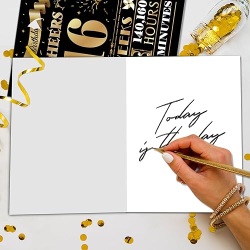 Miniatura 8 de Divertida tarjeta de cumpleaños número 16, tarjeta jumbo de cumpleaños de 16 años para niño y niña, regalo de cumpleaños de 16 años para hijo e