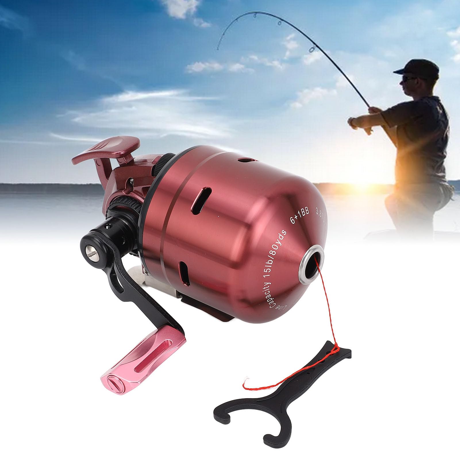 Mulinello da pesca HaloVerde a faccia chiusa Mulinello da pesca antiscivolo in acciaio inossidabile con anello magnetico Sistemazione automatica della linea