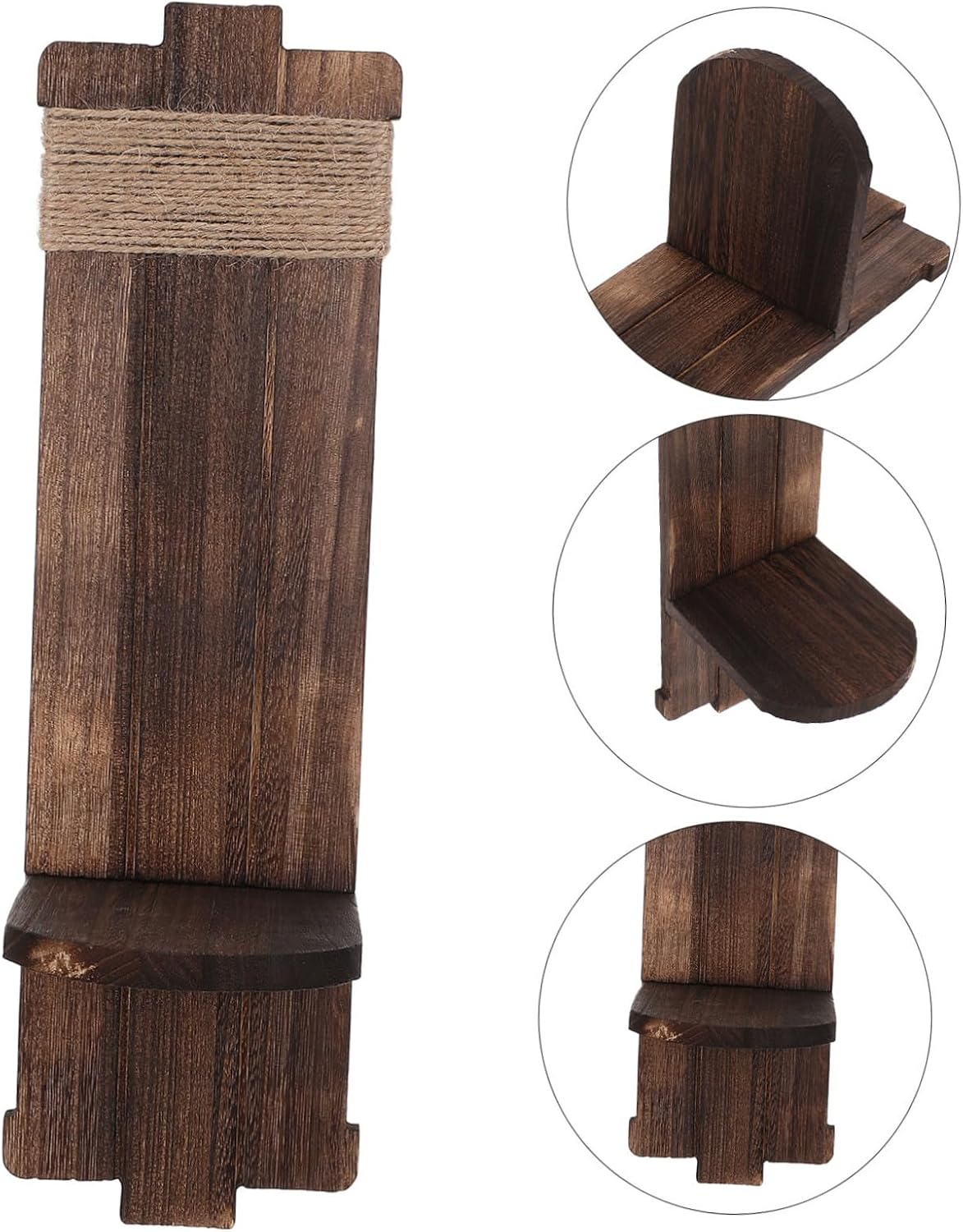 Rustic Wooden Wall Candle Sconces Shelf for Tapered Candles