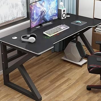 PC Desk, Computer Desk, Laptop Desk, Gaming Desk, Home Work Desk, Living Desk, Remote Work Desk, Conference Table, Office Desk with Space-Saving Shelf, Home Work Desk, USB Gaming Rack Black