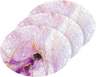 MAOBLYR Quick Absorption Household Cleaning Sponge,Double-Sided Reusable3.54x2.56In,Kitchen Tableware Multi-Purpose Cleaning 3 Sets-Purple Marble 4