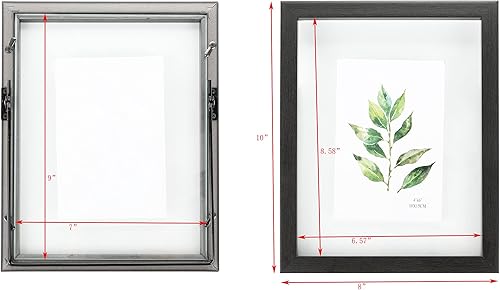 Miniatura 4 de Aynoo Marco de fotos flotante de madera de 7 x 9, mesa de 8 x 10, 7 x 9, 6 x 8, marco flotante de metal negro estilo moderno (PHSD), 1 paquete