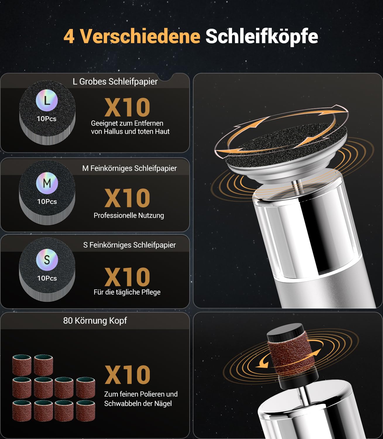 Eliminador de callos eléctrico 7 en 1 【nº 1 en eliminación de callos – certificado】 Eliminador de callos 【Con pantalla LED y luz integrada】Eliminación de callos con USB-C para el hogar, viajes (Sliver