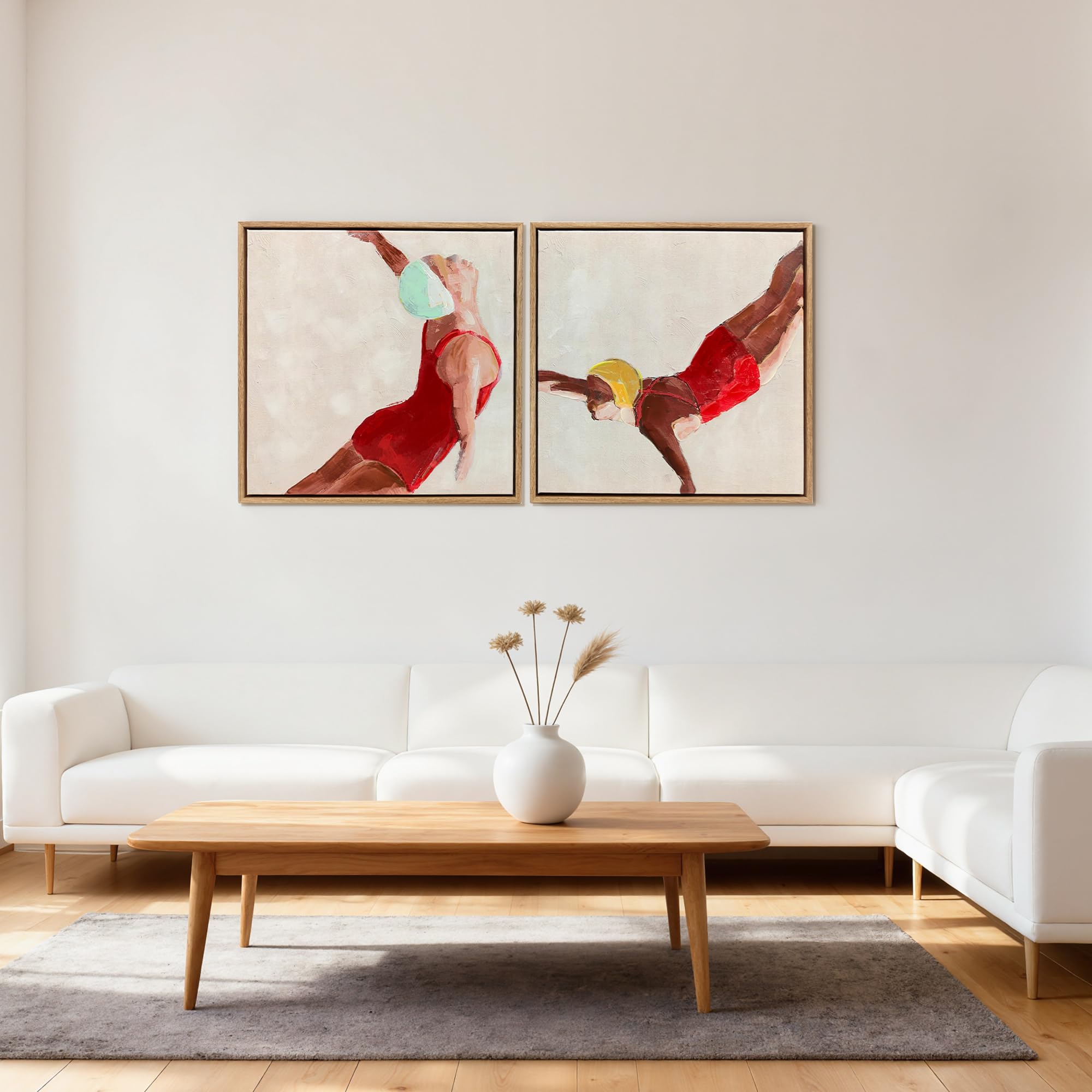 HOMCOM Set di 2 Quadri su Tela Wall Art Moderna Stampa Artistica 40x40 cm | da Parete, per Soggiorno e Salotto, con Ganci Inclusi