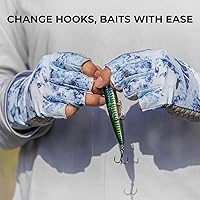 Vista 5 de KastKing La Sal Guantes de pesca UPF50+ Guantes de sol Guantes de protección UV Guantes sin dedos para hombres y mujeres para exteriores, kayak