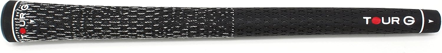 TOUR G TGJSPEC-58R TourG J-SPEC M58 Men's Half Cord Golf Grip, Two Hands, Black, No Backline