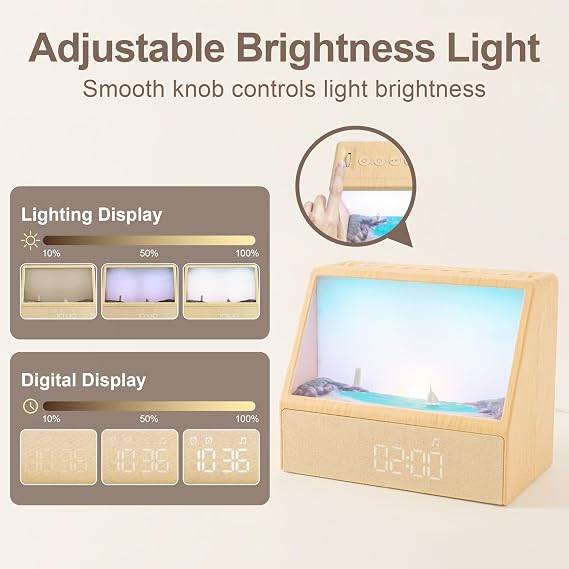 2026 Upgraded Sunset Alarm Clock,Knob Brightness & Volume Control