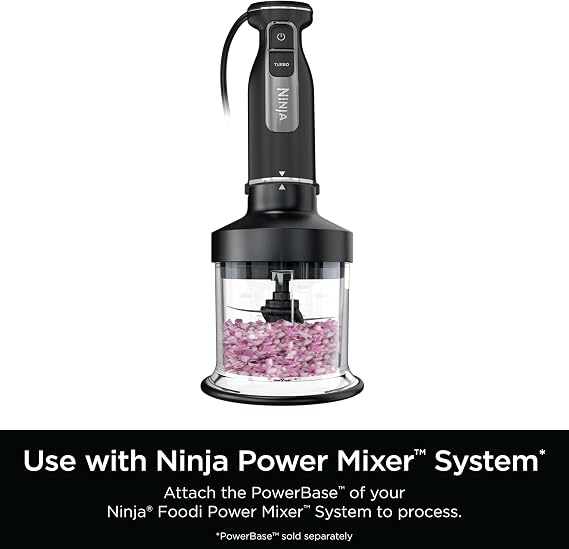 Ninja Foodi Power Chopper 3-Cup Bowl, Fits CI100 Series, Black, XSKKITCHPR | 3-cup food processor bowl accessory with storage lid & blade assembly for Ninja Power Mixer System (CI100 series).