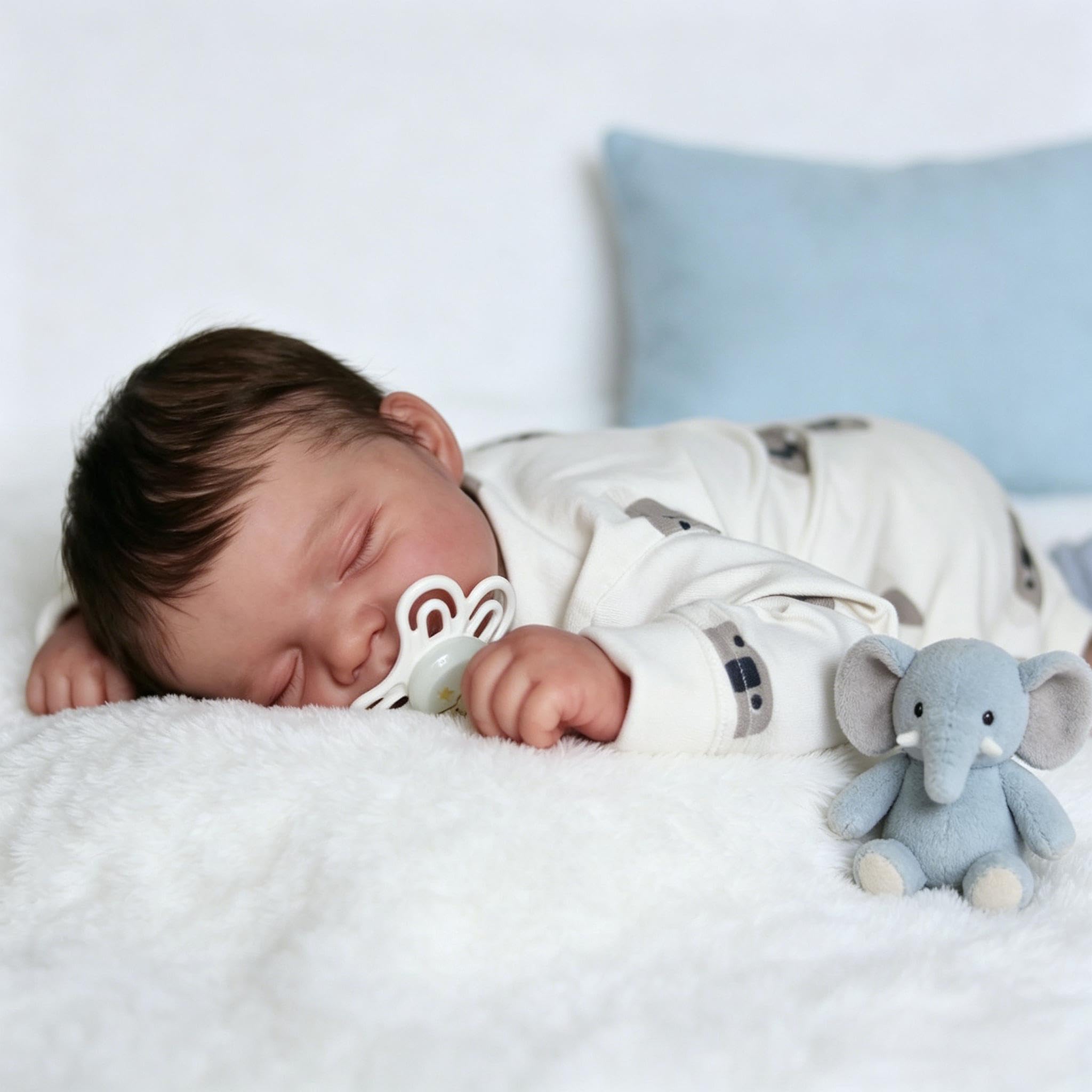 RXDOLL Realistyczne lalki Reborn Baby Dolls silikonowe na całe ciało dziewczyna 45 cm śpiące realistyczne lalki noworodka, ręcznie robione w pełni silikonowe lalki niemowlęce, Reborn Babies na Boże