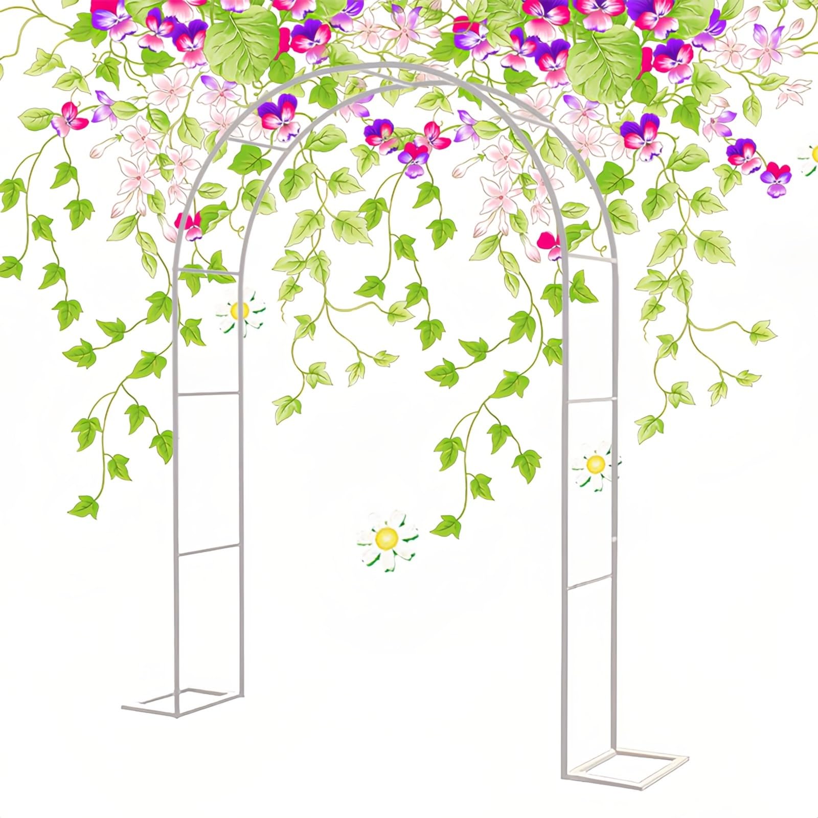 Arche de jardin métallique robuste 240x220cm blanche pour cérémonie haut de gamme