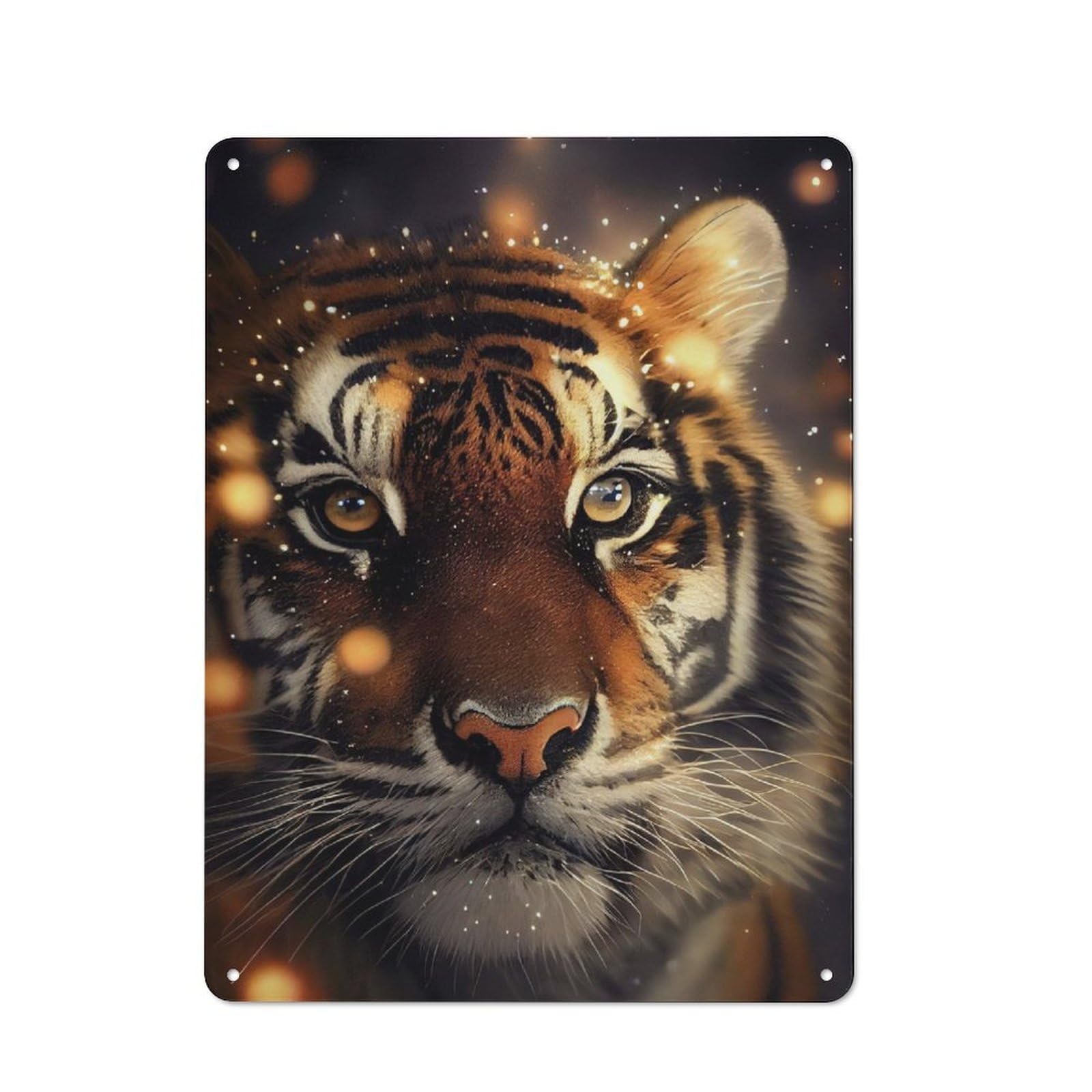 Junmoney Tiger Beautiful Tin Wall Plaque 40X30cm With For Studio Or Craft Room, For Metal Sign Collectors, For Kitchen And Home Bar Decor