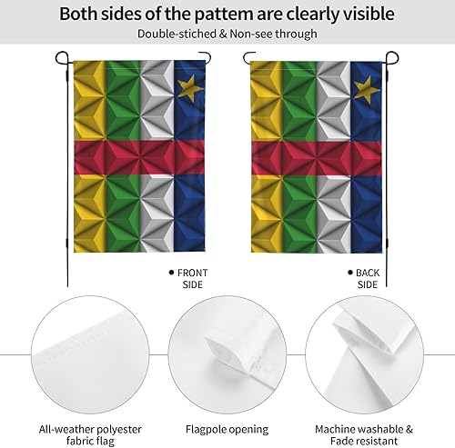 Miniatura 6 de Polygonal Effect Flag of Central African Republic Garden Flag 12.5"x18" Inch Double Sided Garden Flags Home Lawn Outdoor Decor Flags Party Banner