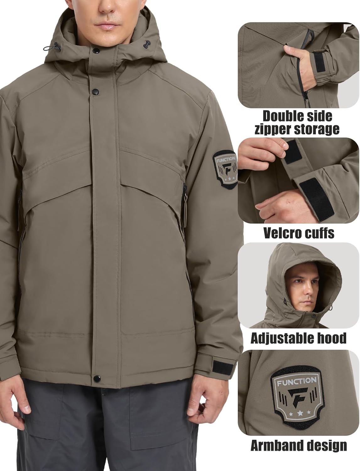 Men's Ski Jacket Waterproof Warm Winter Coat Windproof Insulated Snowboard Jacket Hooded Mountain Windbreaker - Image 5