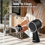AAOBOSI Portable Range Hood, Countertop Kitchen Exhaust Fan with 3-speed, Low Noise Large Oil Cup, 10 Carbon Filters, Portable Desktop Hood for Apartments, BBQ, Hot Pot, RVs, Black