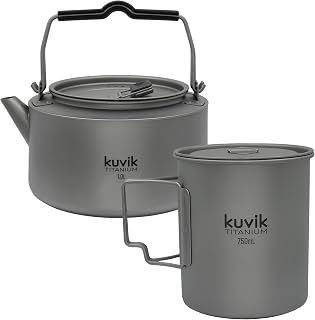 Kuvіk 1.0L (33 oz) Titanium Kettle & 750ml (25 oz) Titanium Pot Bundle