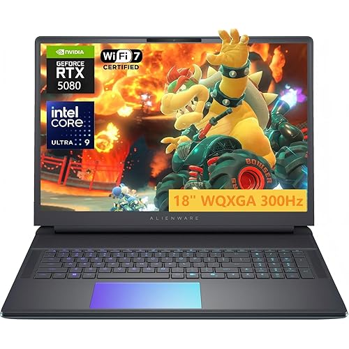Dell Alienware 18 Area-51 Gaming Laptop, NVIDIA RTX 5080 16GB GDDR7, Intel 24-Core Ultra 9 275HX(Up to 5.4 GHz), 32 GB DDR5, 1 TB SSD, 18" WQXGA 300Hz 2.5K Display, 4K Camera, Wi-Fi 7, Windows 11 Pro