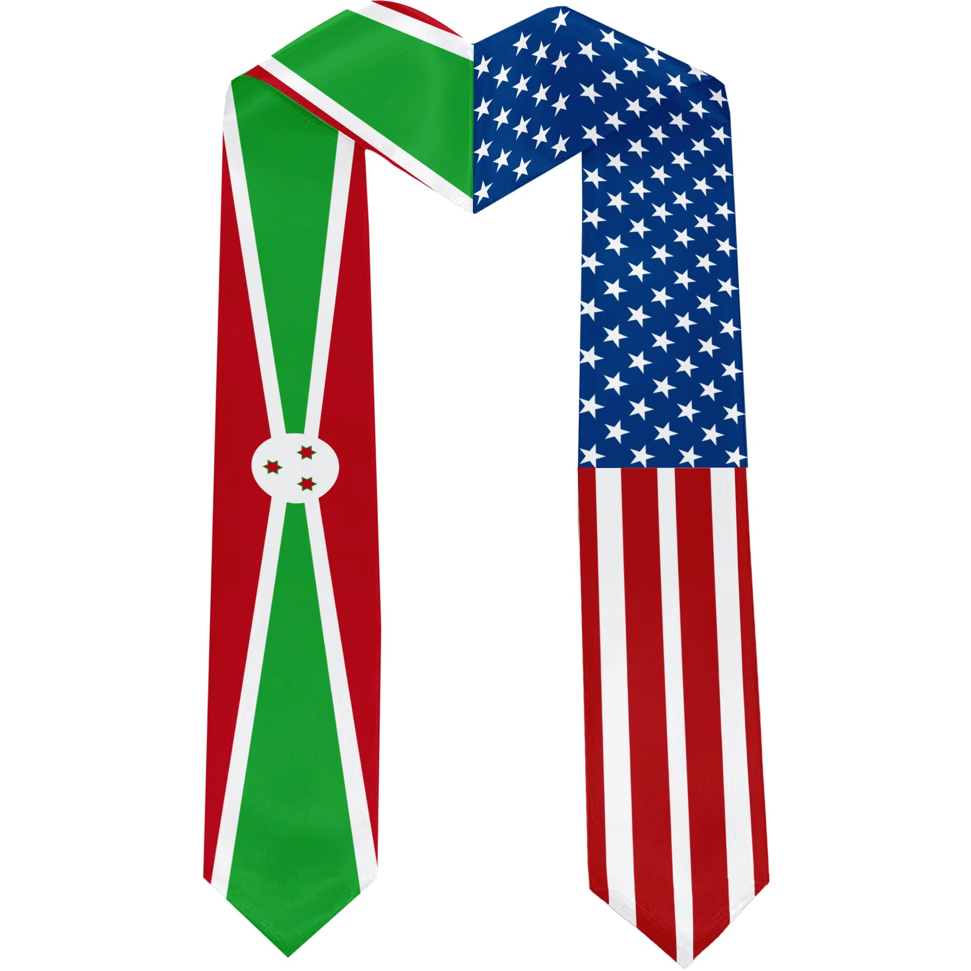 2025 Burundi Flag and USA Flag Graduation Stole Graduation Sash Class of 2025 Graduation Scarf for International Student (Baccalaureate Gown and Hat Not Included)