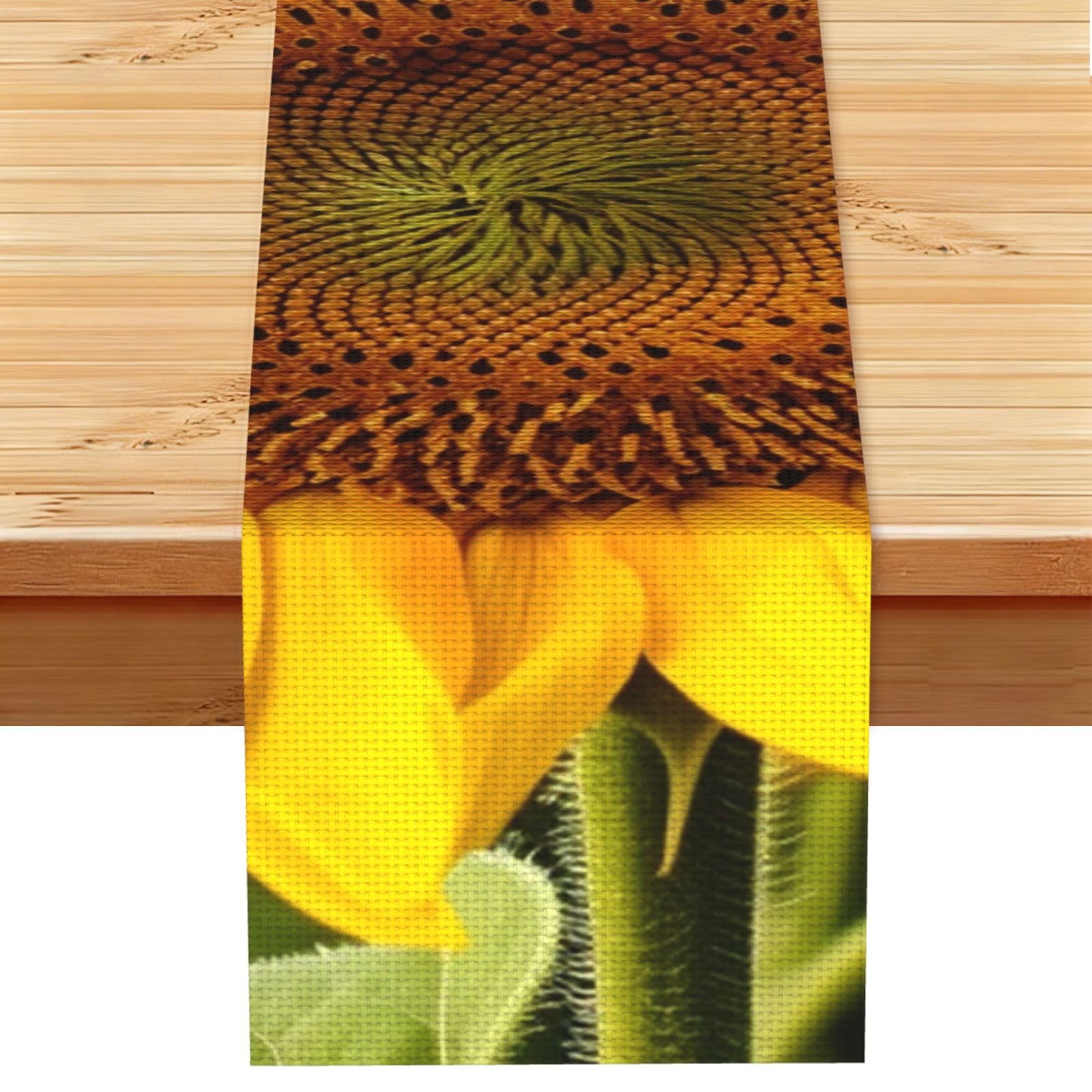Golden Yellow Sunflower Table Runner 13x72 Inch Cotton Linen Table Linen Washable Farmhouse Tablecloth Modern Abstract Art Kitchen Dinning Table Decoration for Home Party Decor