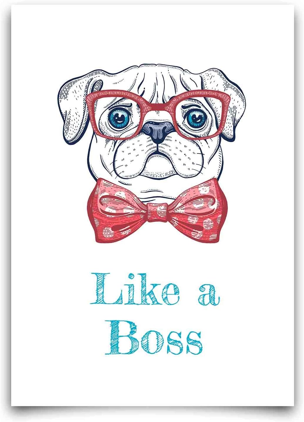 かわいい パグ モダン 北欧 ポスター Pug Dog ドッグ アニマル おしゃれ インテリア ウォールアート イラスト 42 30センチ A3サイズ フレーム無し B014a3 人気特価激安